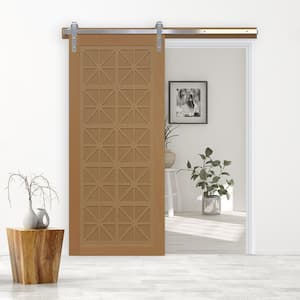 30 in. x 84 in. Lucy in the Sky Sands Wood Sliding Barn Door with Hardware Kit in Stainless Steel