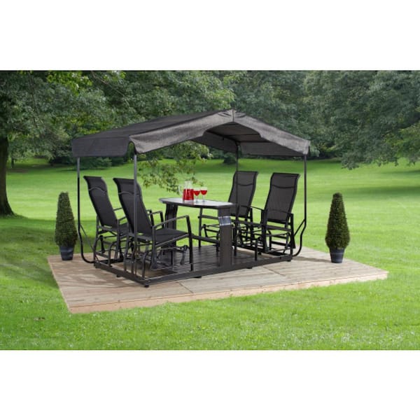 Sojag Houston 48 in. 4-person Dark Brown Aluminum Outdoor Glider 