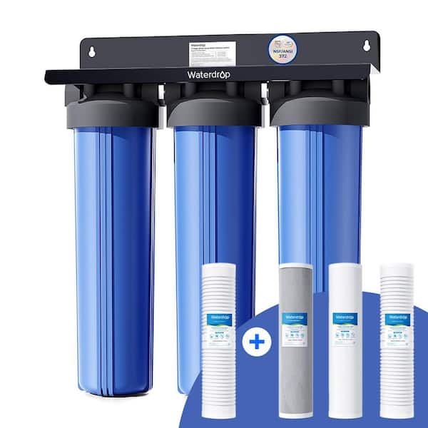 Waterdrop B-WD-WHF3T-PGSET Whole House Water Filter System, with Carbon Filter&Sediment Filter