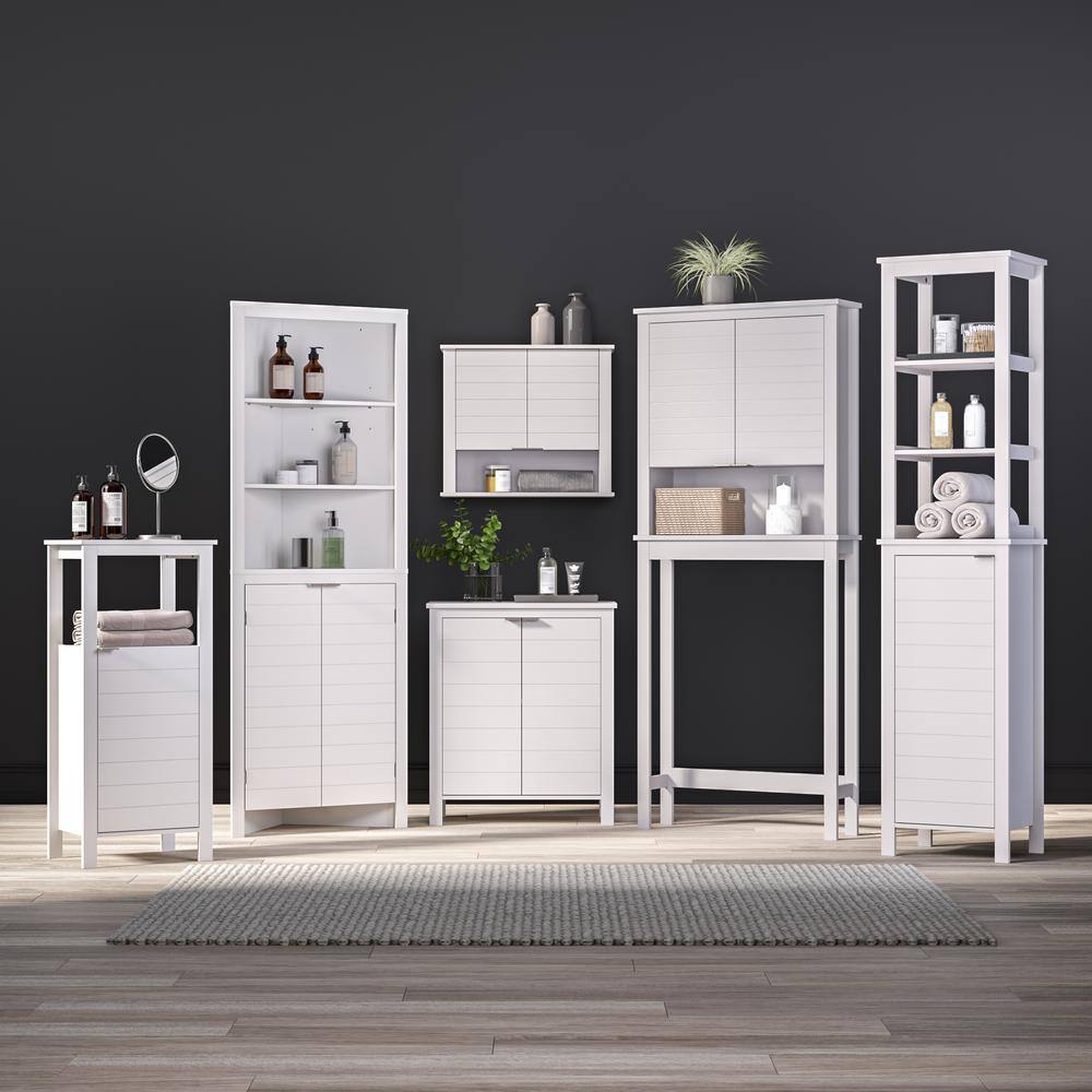White MDF Two-Door Wall Mounted Storage Cabinet