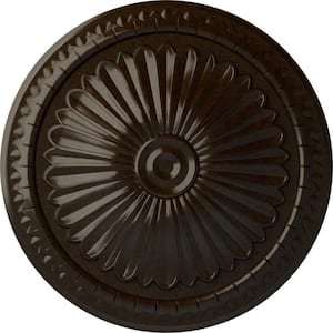15 in. x 1-3/4 in. Alexa Urethane Ceiling Medallion (Fits Canopies upto 3 in.), Hand-Painted Bronze