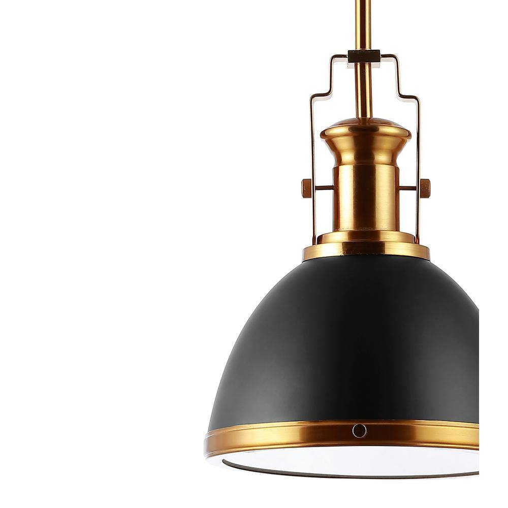 Homer 10" Black and Brass Gold Vintage LED Pendant Light