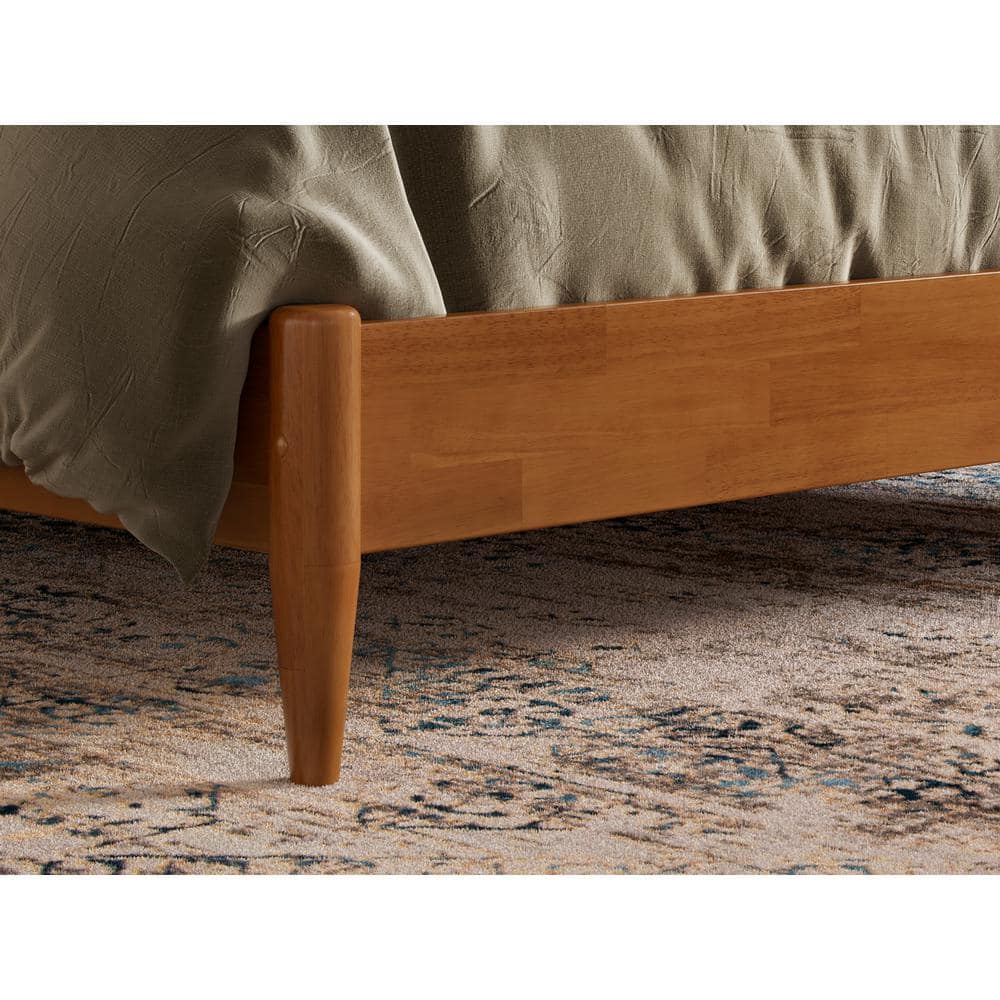 Quincy Light Toffee Queen Wood Platform Bed with Slats