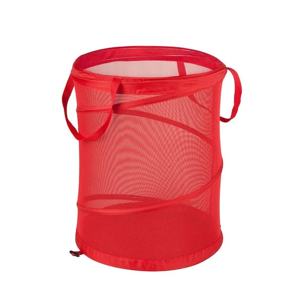 Honey-Can-Do Medium Red Mesh Pop Open Hamper