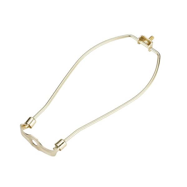 10 in. Polished Brass Lamp Shade Harp with Detachable Saddle