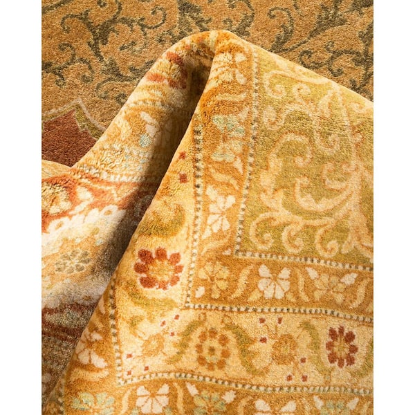 Mogul 12 ft. x 18 ft. Brown Oriental Wool Indoor Area Rug