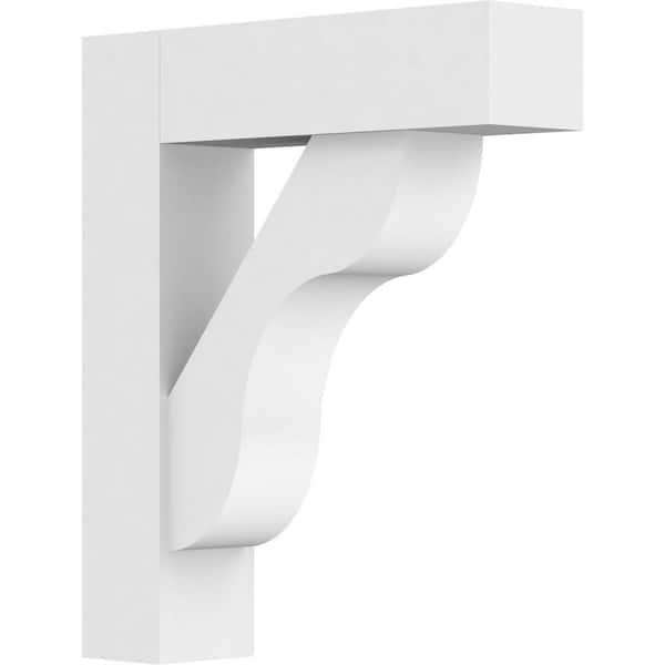 Ekena Millwork Standard Carmel 3 in. W x 14 in. H x 12 in. D Signature Urethane Polyurethane Bracket With Block Ends