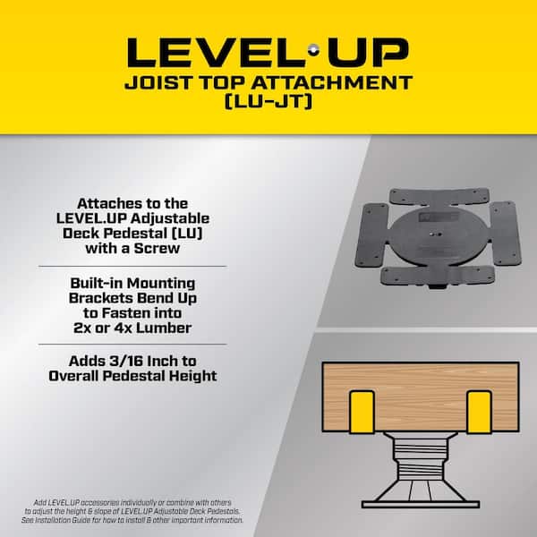 Level.Up Pedestal System Accessory Joist Top Attachment (12-Pack)