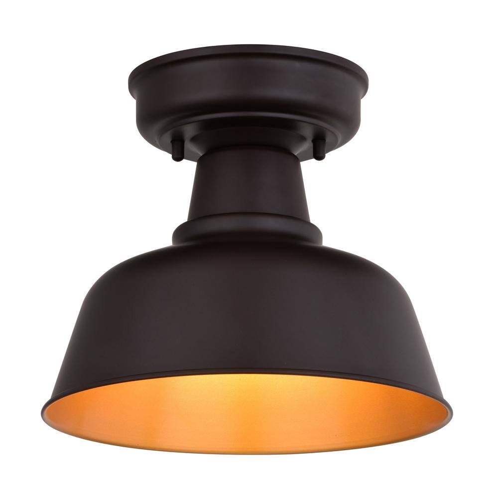 Bronze and Gold Farmhouse Indoor/Outdoor LED Ceiling Light