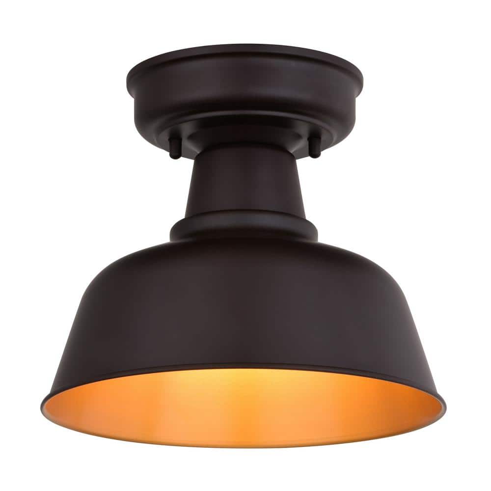 Bronze and Gold Farmhouse Indoor/Outdoor LED Ceiling Light