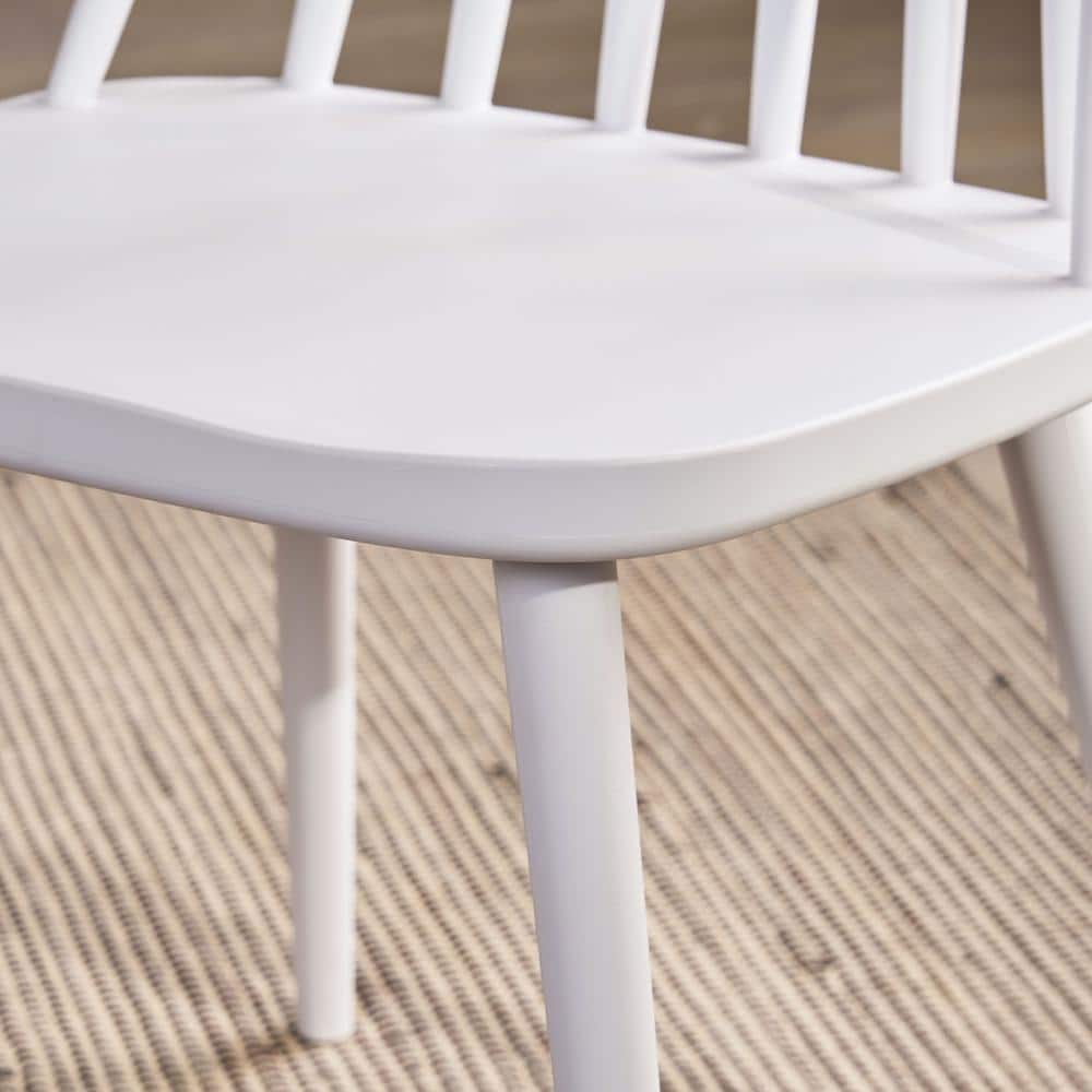 Matte White Windsor High-Back Plastic Side Chair, Set of 2