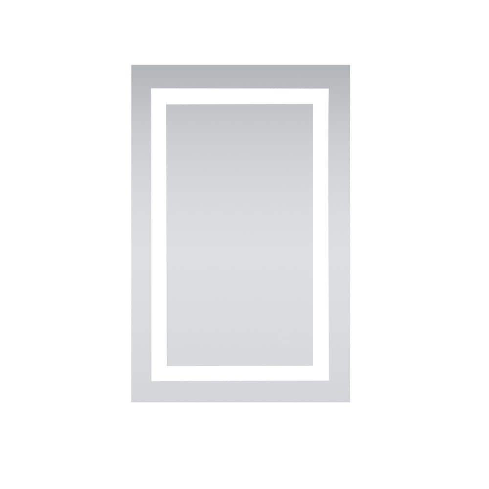 Timeless Home 20 in. W x 30 in. H Rectangle Frameless Glossy White LED Mirr