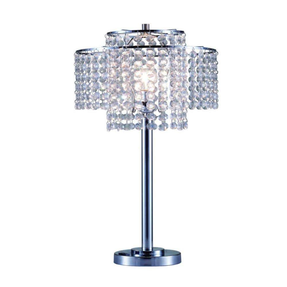 "26"" Tall"" Holly Glam"" 2-Tiered Table Lamp with Charging and USB Port, Silver" price history on PriceWatchPro