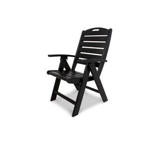 Yacht Club Charcoal Black Highback Patio Folding Chair