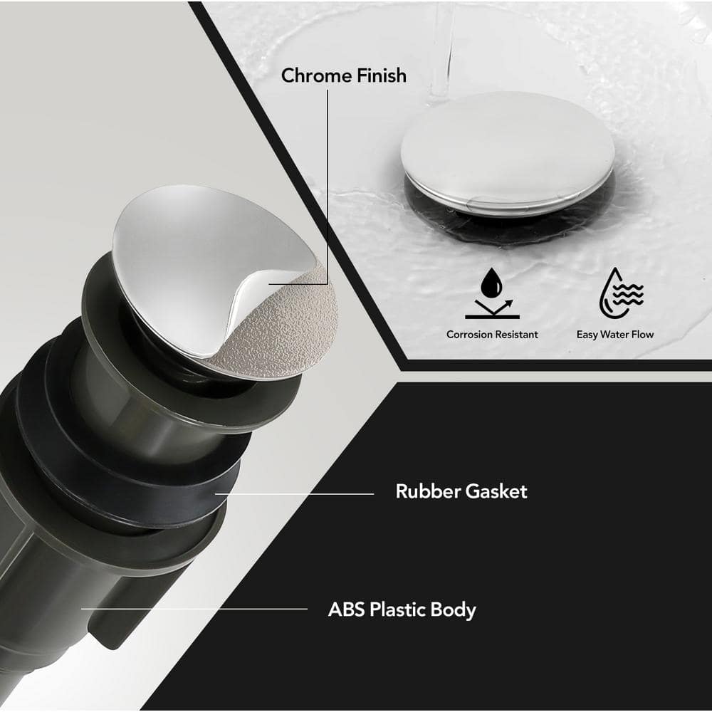 Chrome ABS Bathroom Sink Pop-Up Drain Assembly