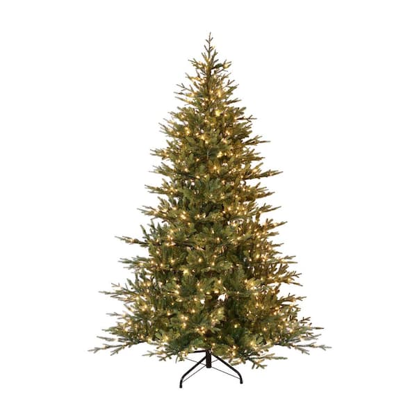Photo 1 of 9 ft. Pre-Lit Balsam Fir Artificial Christmas Tree with 1000 UL-Listed Clear Incandescent Lights