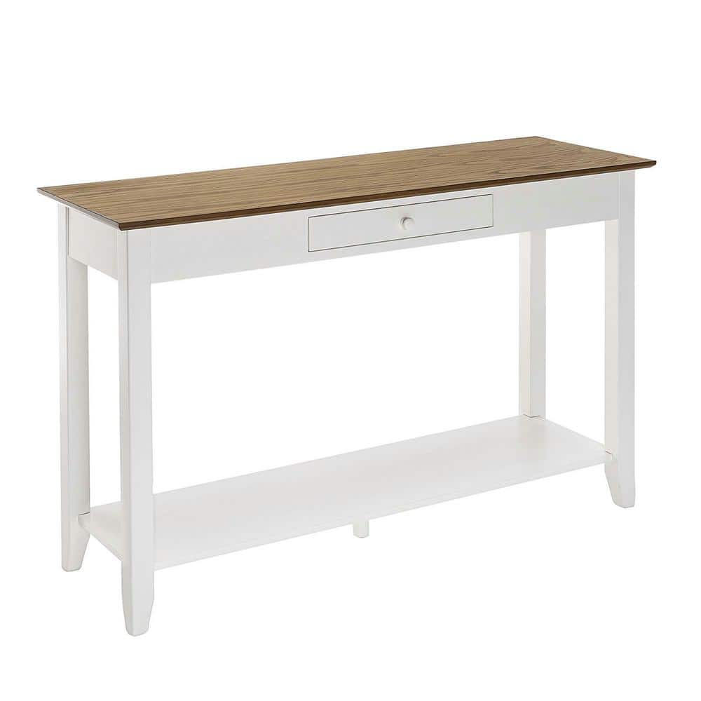 American Heritage Ash Veneer Console Table with Storage Shelf