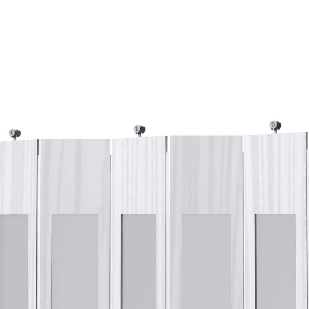 White Frosted Acrylic and Vinyl Accordion Closet Door