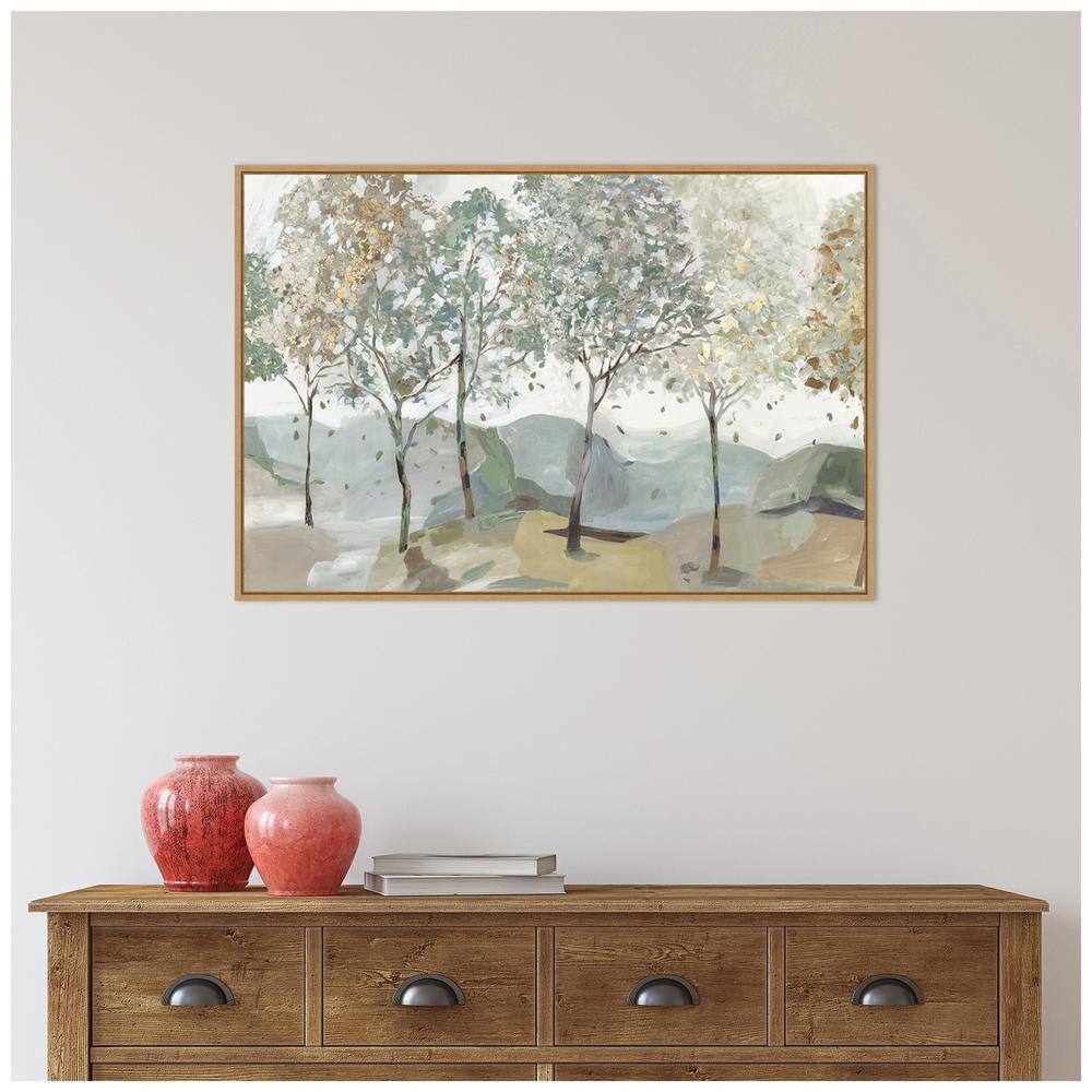 Breezy Landscape Trees Canvas Print with Floating Frame