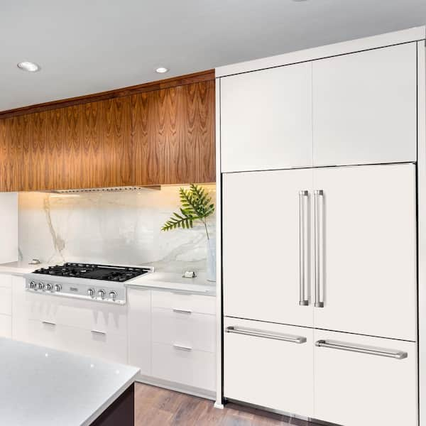 white french door refrigerator with ice and water