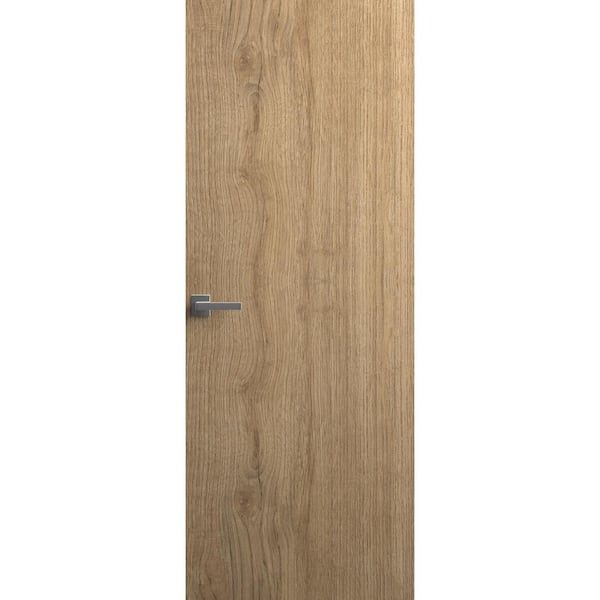 30 in. x 84 in. Unassembled Right-Hand/Inswing Wood Split Wood Color Flush Mount Hidden Door with Silver Hinge Finish