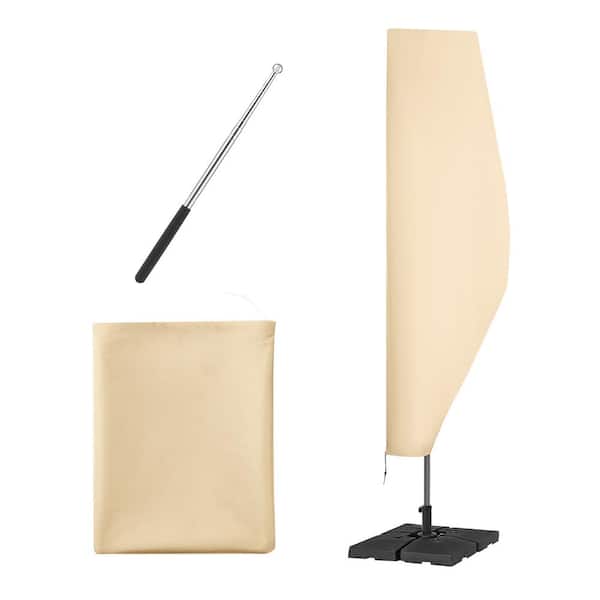 VEVOR Banana Style Patio Umbrella Cover, up to 13 ft. Windproof, 420 D Oxford Cloth, PU Coating 2000, UV Resistant Beige