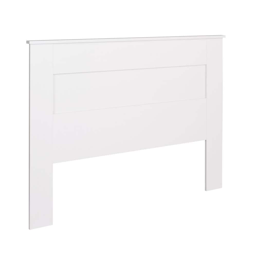 White Queen Wood Flat Panel Headboard with Storage