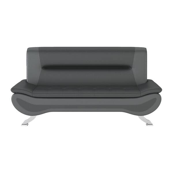 EVERGLADE HOME Emerson 77.5 in. Armless Faux Leather Straight in Multi-Colored