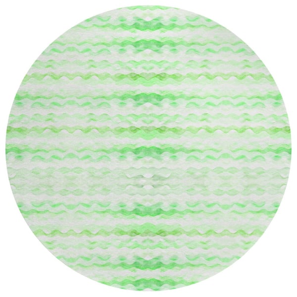 Addison Rugs Surfside 8 ft. x 8 ft. Green Geometric Indoor/Outdoor Area Rug