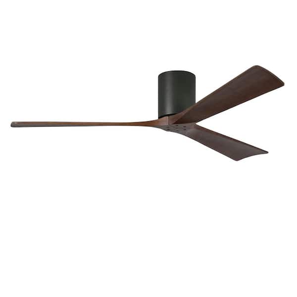 Atlas Irene 60 in. Indoor/Outdoor Matte Black Ceiling Fan with Remote Control and Wall Control