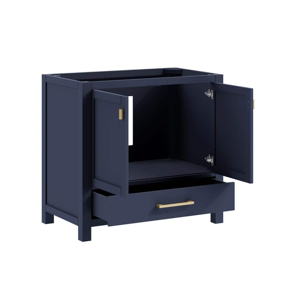 Modero 36'' Navy Blue Solid Wood Freestanding Vanity Base