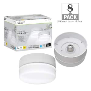 Spin Light 5 in. Closet Basement Utility LED Flush Mount Ceiling Light 600 Lumens 4000K Bright White (8-Pack)