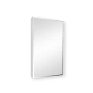 15 in. W x 26 in. H Silver Aluminum Recessed/Surface Mount Medicine Cabinet with Mirror with Beveled Edges
