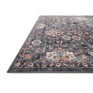 Cassandra Charcoal/Rust 3 ft. 9 in. x 5 ft. 9 in. Oriental 100% Polypropylene Pile Area Rug