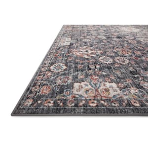 Cassandra Charcoal/Rust 5 ft. 3 in. x 7 ft. 9 in. Oriental 100% Polypropylene Pile Area Rug