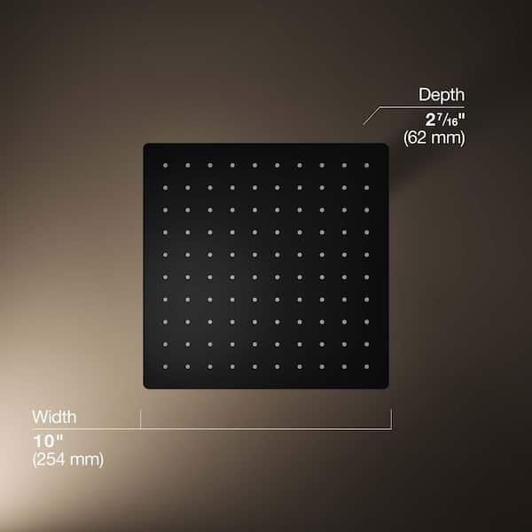 KOHLER Honesty 1-Spray Patterns with 1.75 GPM 10 in. Ceiling Mount Fixed Shower Head in Matte Black
