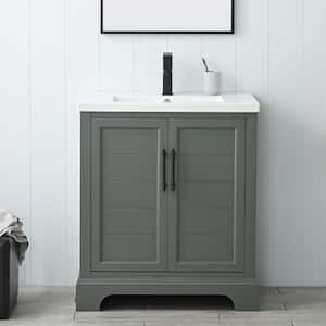 Vannes 30 in. W x 18 in. D x 34.5 in. H Single Sink Bathroom Vanity in Vintage Green with Ceramic Top