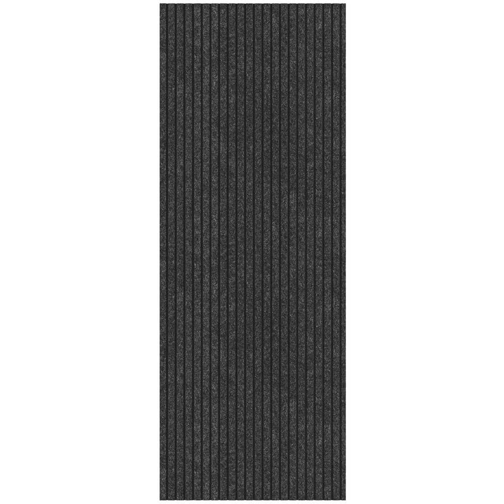 Utility Non-Slip Indoor/Outdoor Long Hallway Runner Rug 2 ft. x 53 ft. Black Ribbed Polyester Garage Flooring price history on PriceWatchPro