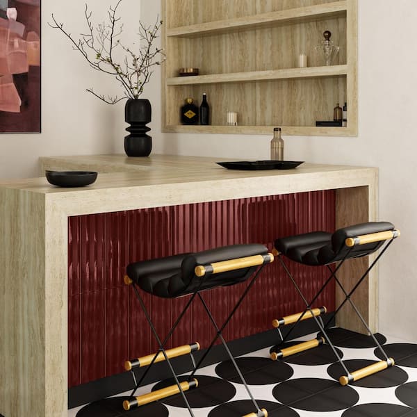 Apex Ruby Red 4.92 in. x 15.74 in. 3D Polished Porcelain Wall Tile (6.99 Sq. Ft./Case)
