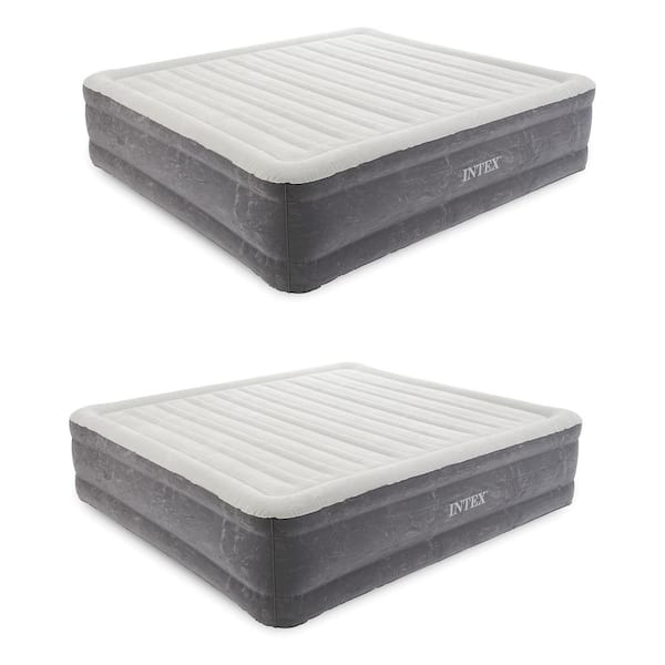 Intex 18 in. Inflatable Elevated Air Mattress Bed w/Built In Pump, King (2 Pack)