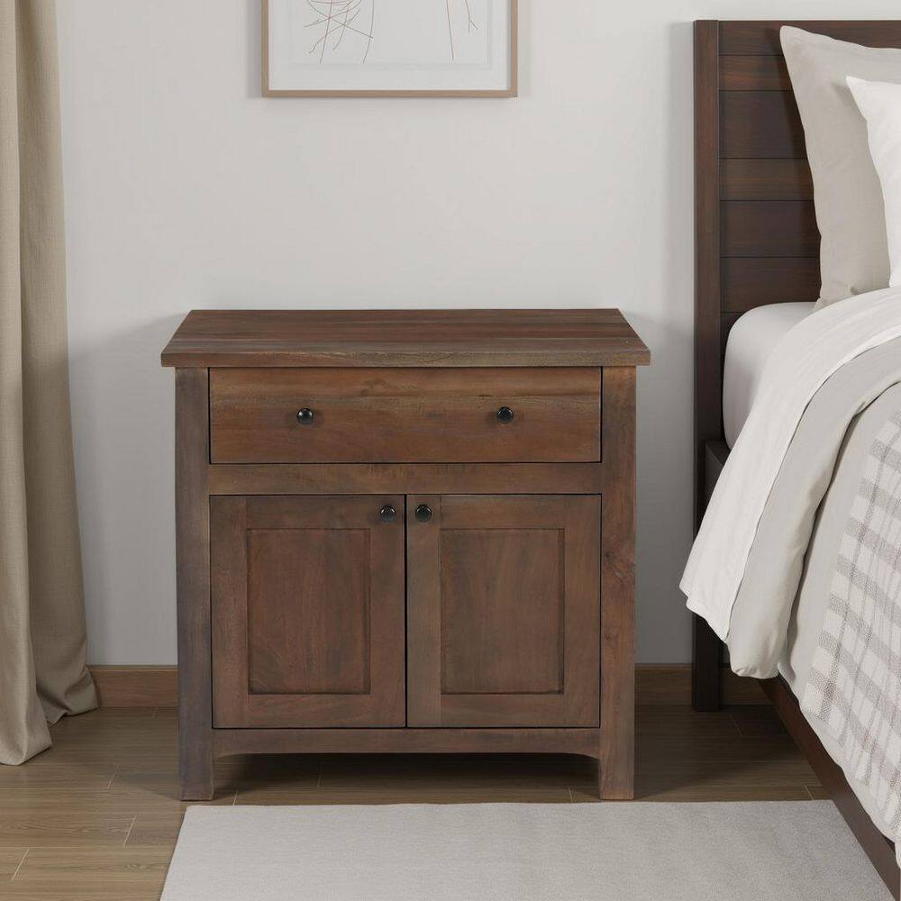 Nymera Dark Brown 1-Drawer 28 in. W Nightstand price history on PriceWatchPro