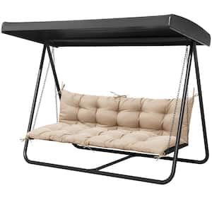 61 in. x 19.7 in. Rectangular Outdoor Bench/Swing Cushion with Backrest in Beige