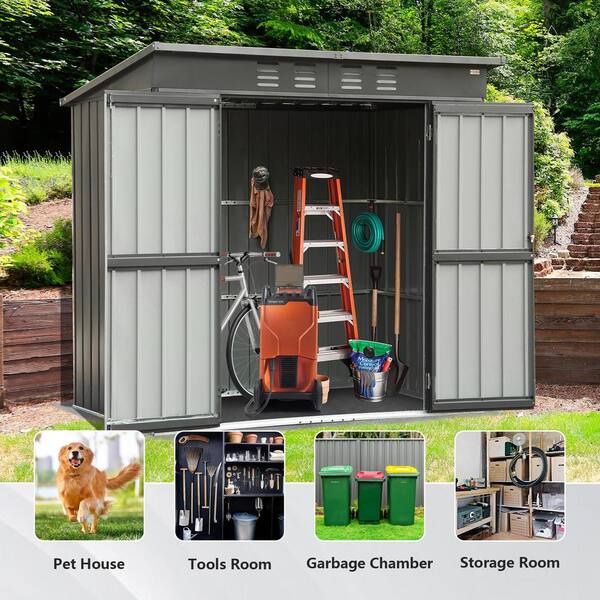 domi outdoor living 6 ft. W x 4 ft. D Metal Shed with Lockable