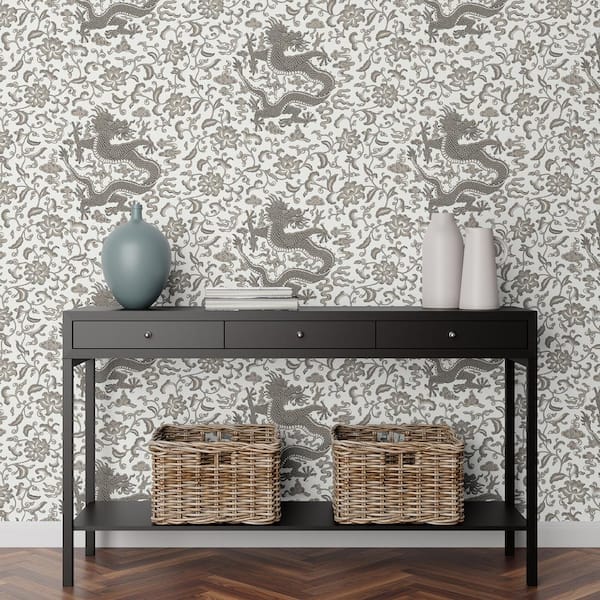 Grey Chi'en Dragon Self Adhesive Wallpaper Sample