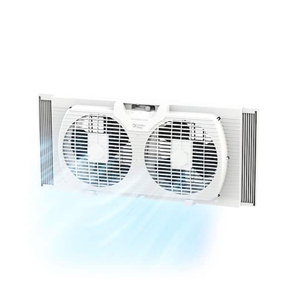 9 in. Twin Window Fan with Manually Reversible Airflow Control