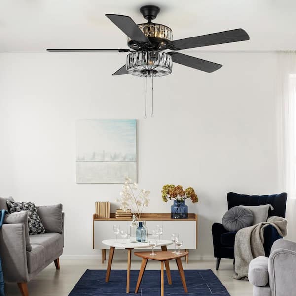 River of Goods Duchess 52 in. Clear Crystal LED Ceiling Fan
