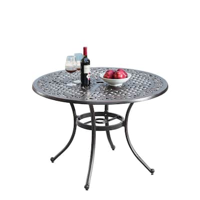 Home Decorators Collection Round Aluminum Outdoor Dining Table