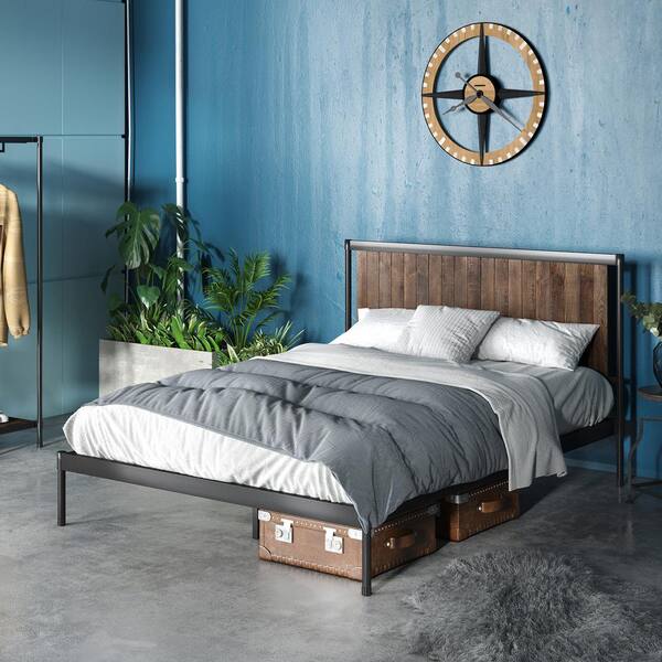 amazon queen platform bed with headboard