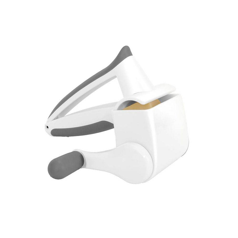 Rotary Cheese Grater White Stainless Steel Hand Crank Shredder with Fine Coarse Drums Dishwasher Safe