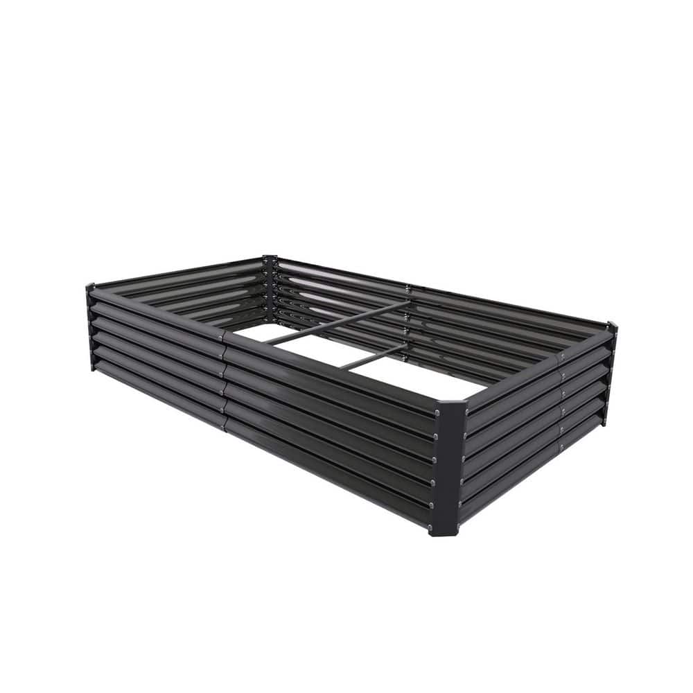 8 x 4 x 1. 5 ft. Metal Rectangular Gray Galvanized Raised Garden Beds Kit, 